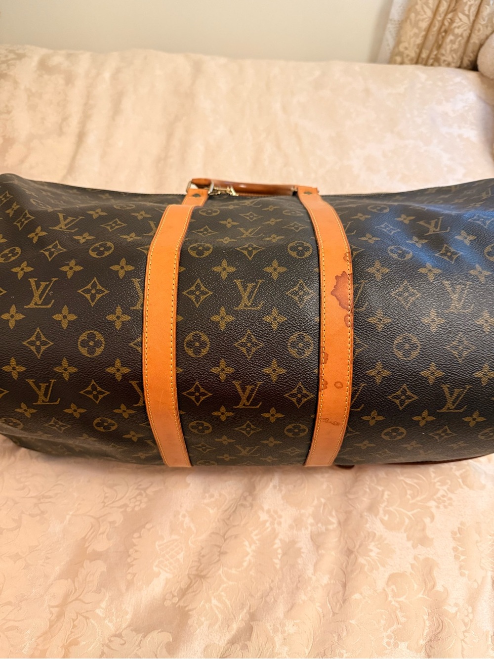 Louis Vuitton Monogram Keepall Duffel - Dark Brown with Tan Trim - Picture 3 of 5